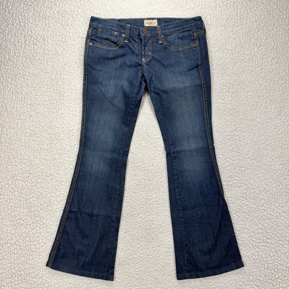 Frankie B Bootcut Jeans Women's 8 (32x30) USA Y2K Boho Western Flare Low Rise - Picture 2 of 14